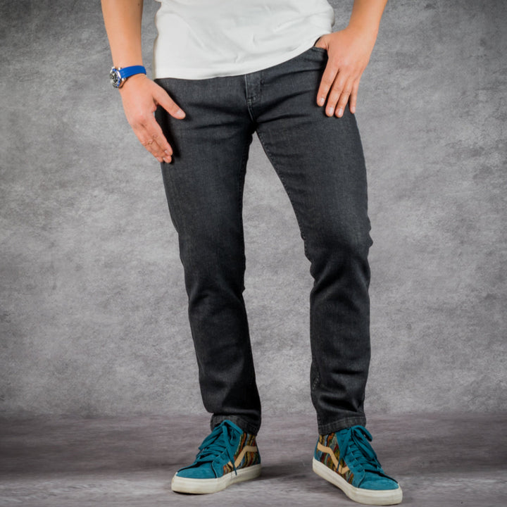 prefect fit, short length black jeans for men under 5'9". Inseam length from 25 to 29.
