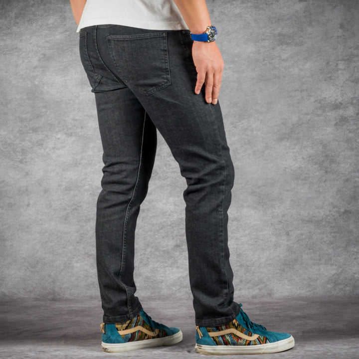 prefect fit, short length black jeans for men under 5'9". Inseam length from 25 to 29.