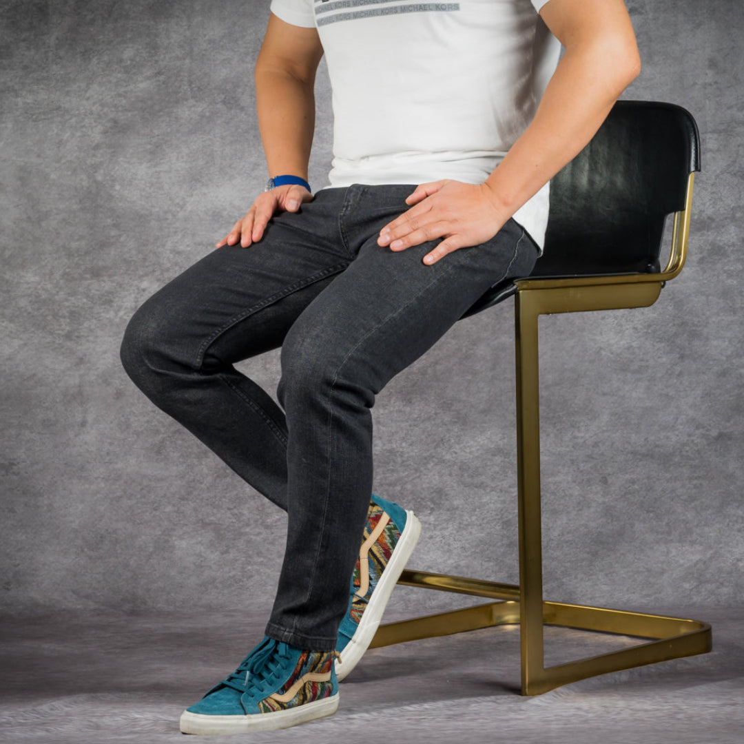 prefect fit, short length black jeans for men under 5'9". Inseam length from 25 to 29.