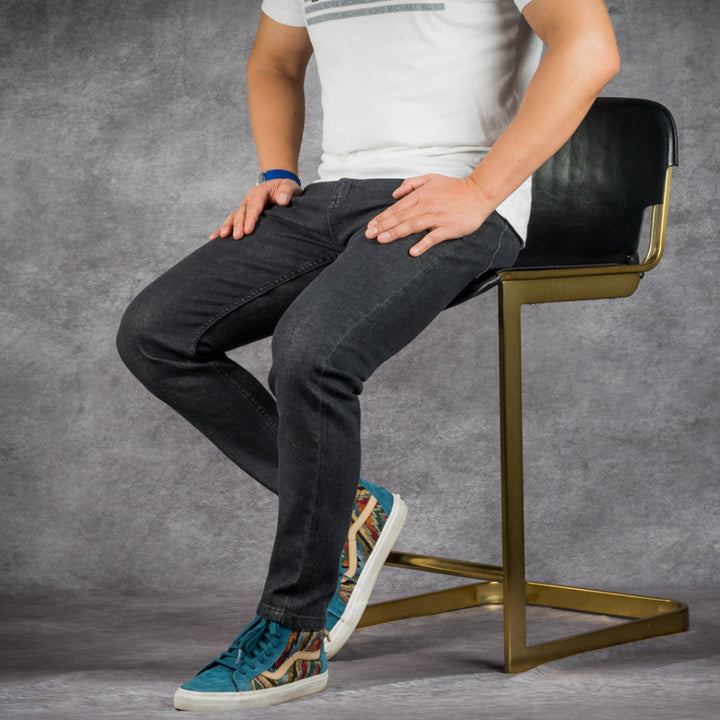 prefect fit, short length black jeans for men under 5'9". Inseam length from 25 to 29.