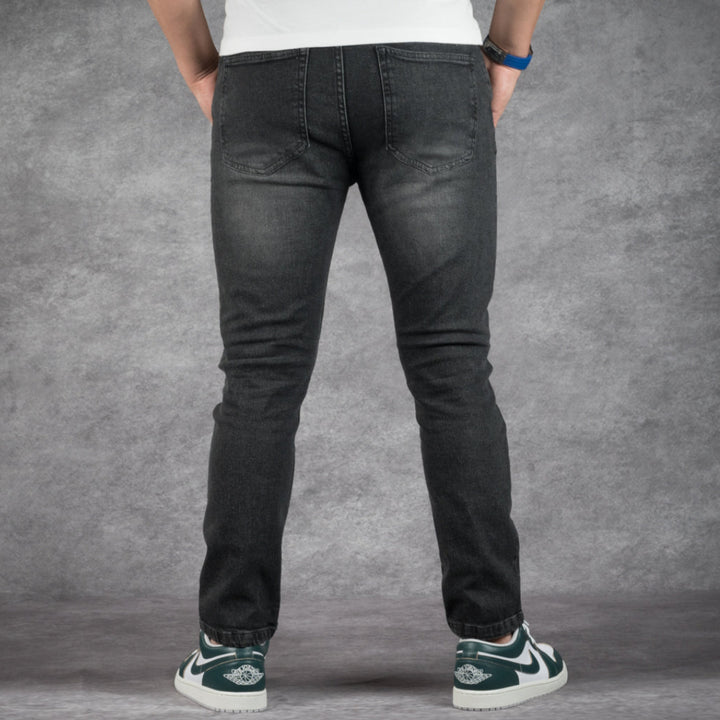 prefect fit, short length black wash jeans for men under 5'9". Inseam length from 25 to 29.