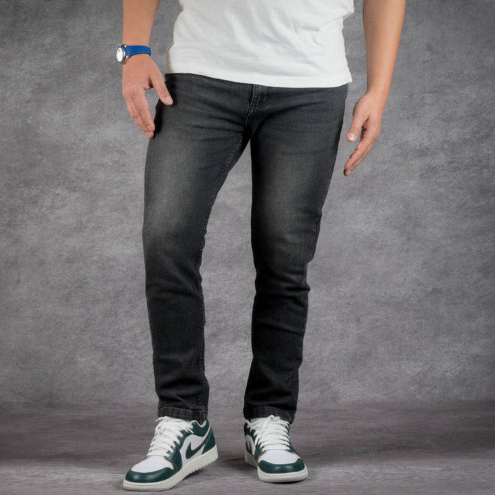 prefect fit, short length black wash jeans for men under 5'9". Inseam length from 25 to 29.