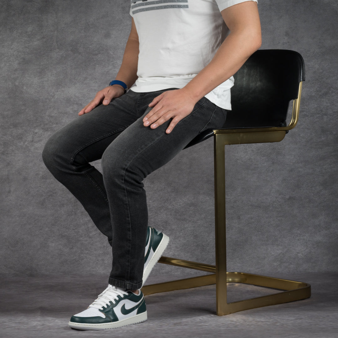 prefect fit, short length black wash jeans for men under 5'9". Inseam length from 25 to 29.